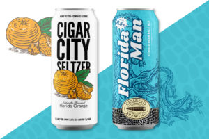 19.2 oz CCB seltzer and Florida Man DIPA