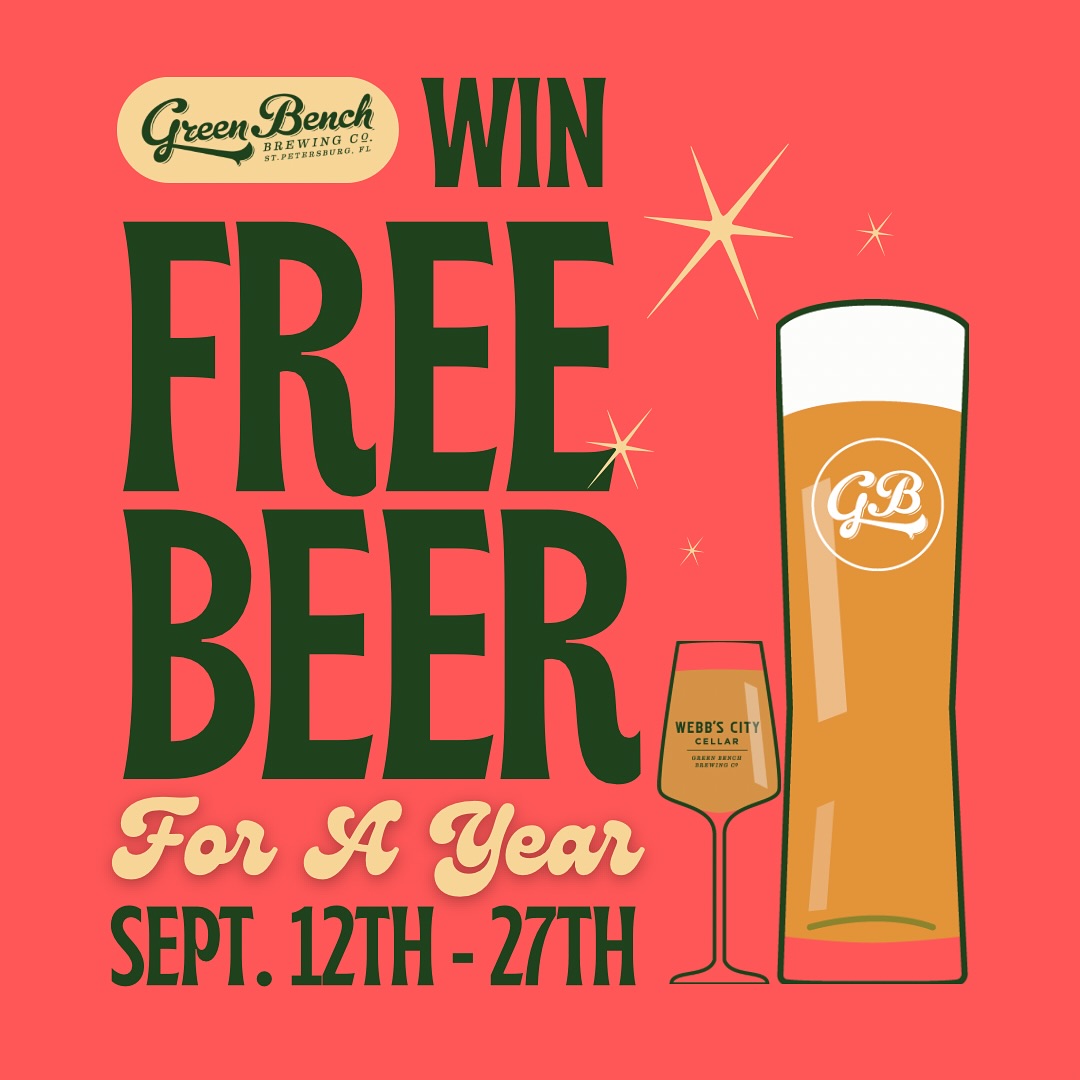 Green Bench Brewing is giving away free beer for a year for their 11th Anniversary Florida Beer NewsFlorida Beer News