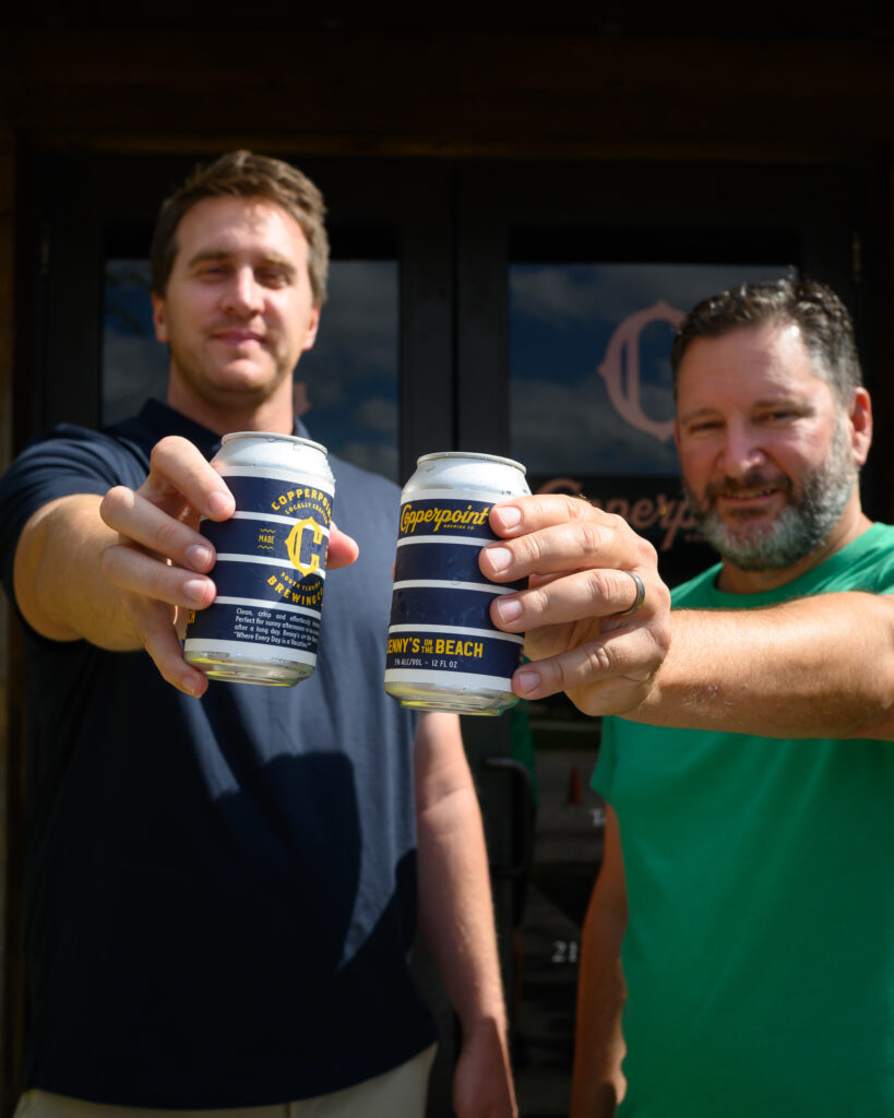Dylan Lipton of Benny's on the Beach with Matt Cox, owner and Brewmaster of Copperpoint Brewing Co